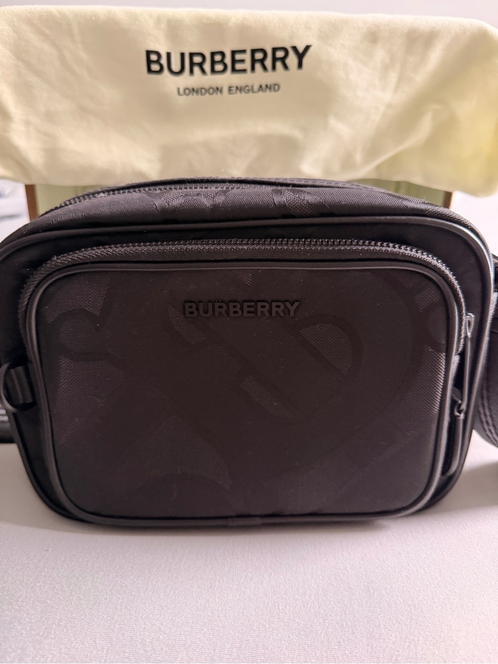 Burberry Black Monogram Belt Bag